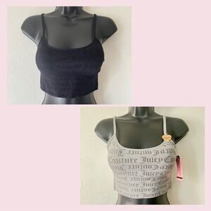 NWT Juicy Couture set of 2 Black & Grey Sports Bra